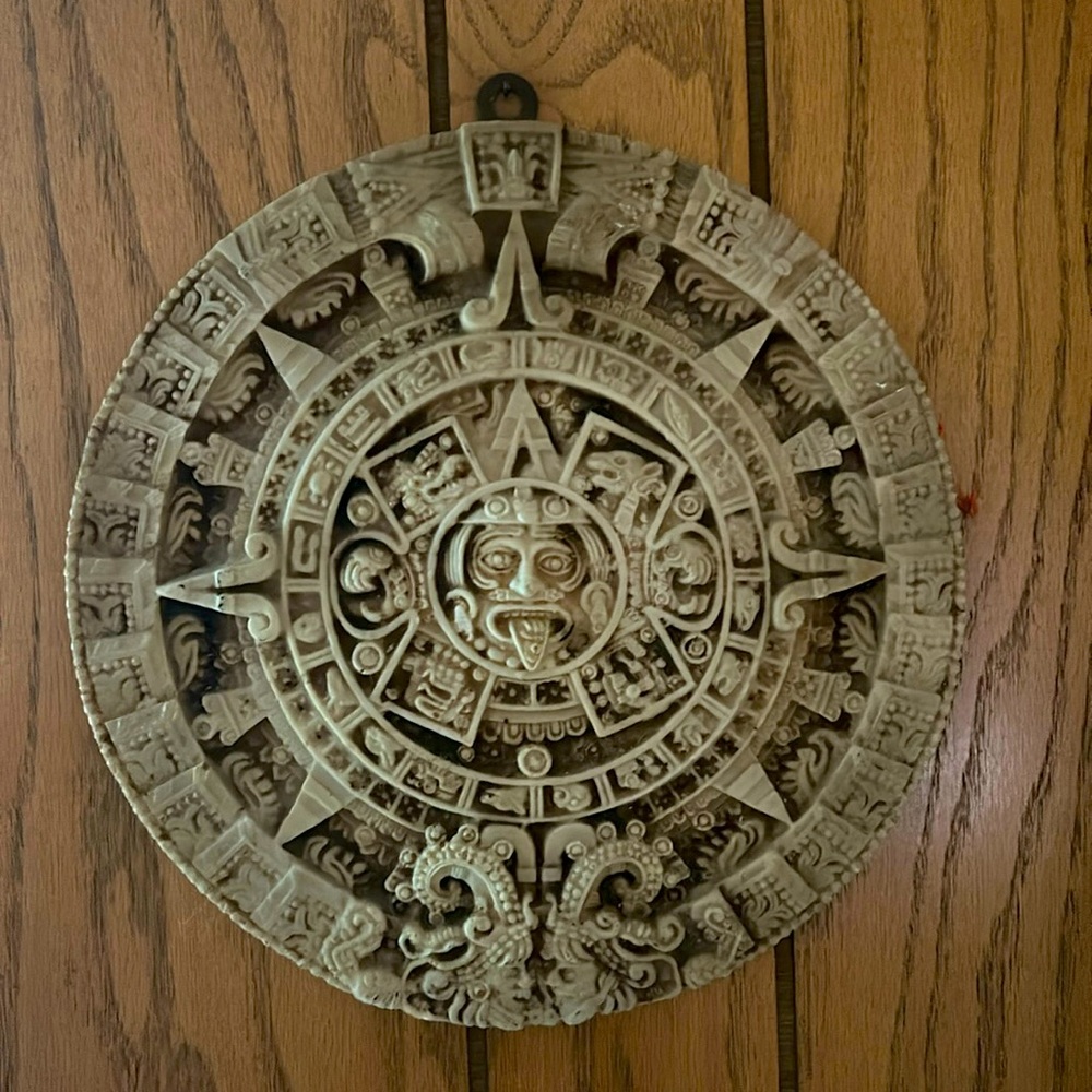 Antique / Vintage Aztec Calendar / wall decor